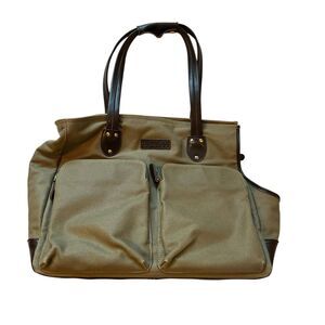 Django Dachshund Dog Carrier Bag Waxed Canvas Olive Size Medium